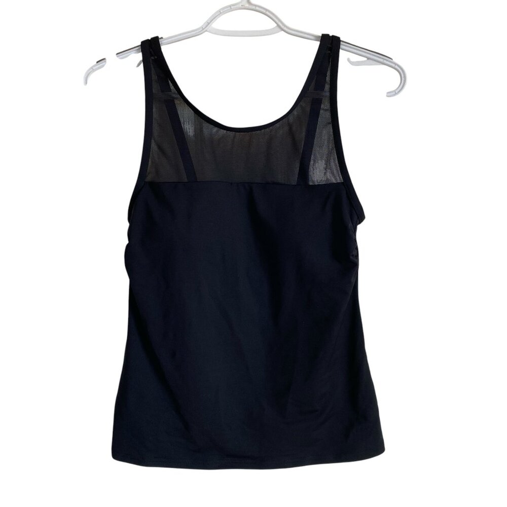 Lands End women's size 6 black tankini lightly padded adjustable straps swimsuit